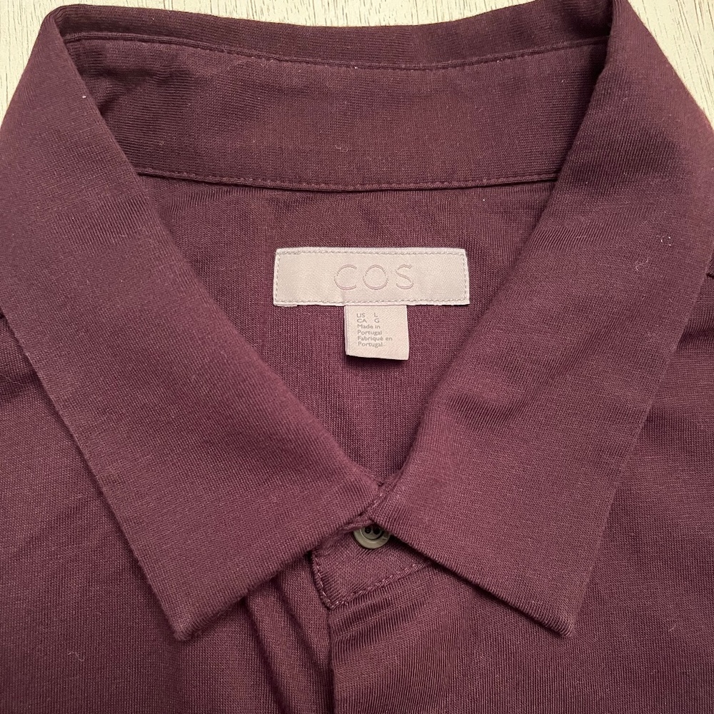 COS men's shirt, size L, dark plum